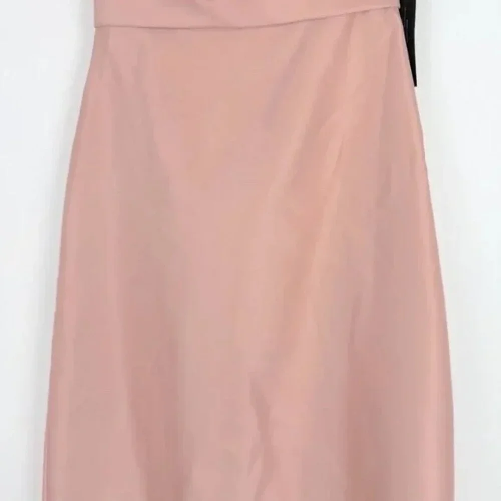 NWT Alfred Sung Draped One-Shoulder Satin Maxi Dress in Toasted Sugar Size 8 NEW - Picture 4 of 15